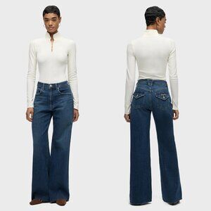 NWT New $145 Hudson Long Sleeve Hook & Eye Ecru Bodysuit Size L